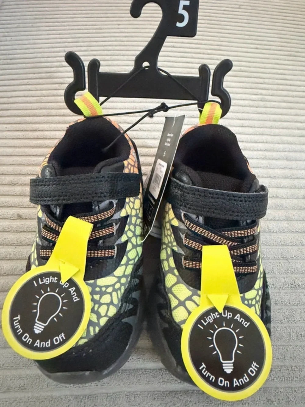 Athletic Works Lime Green and Black Kids Light-Up Sneakers